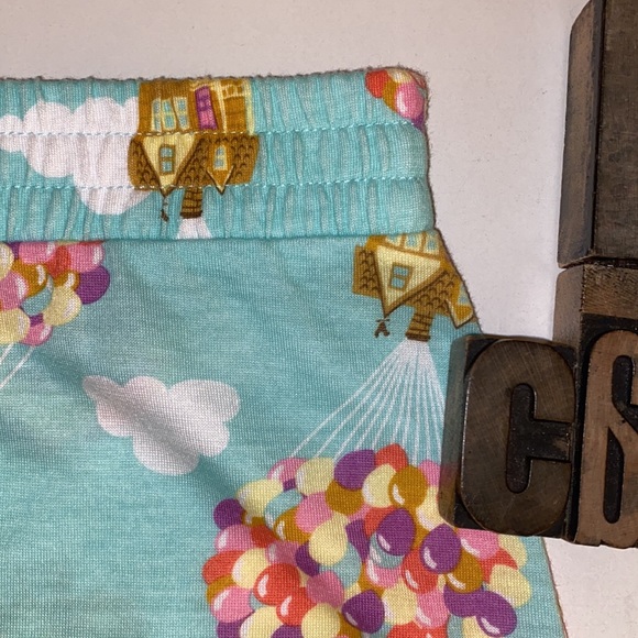 DISNEY “UP” Motif Women’s Ruffle Edged Sleep Shorts in Mist Mint - Picture 6 of 8